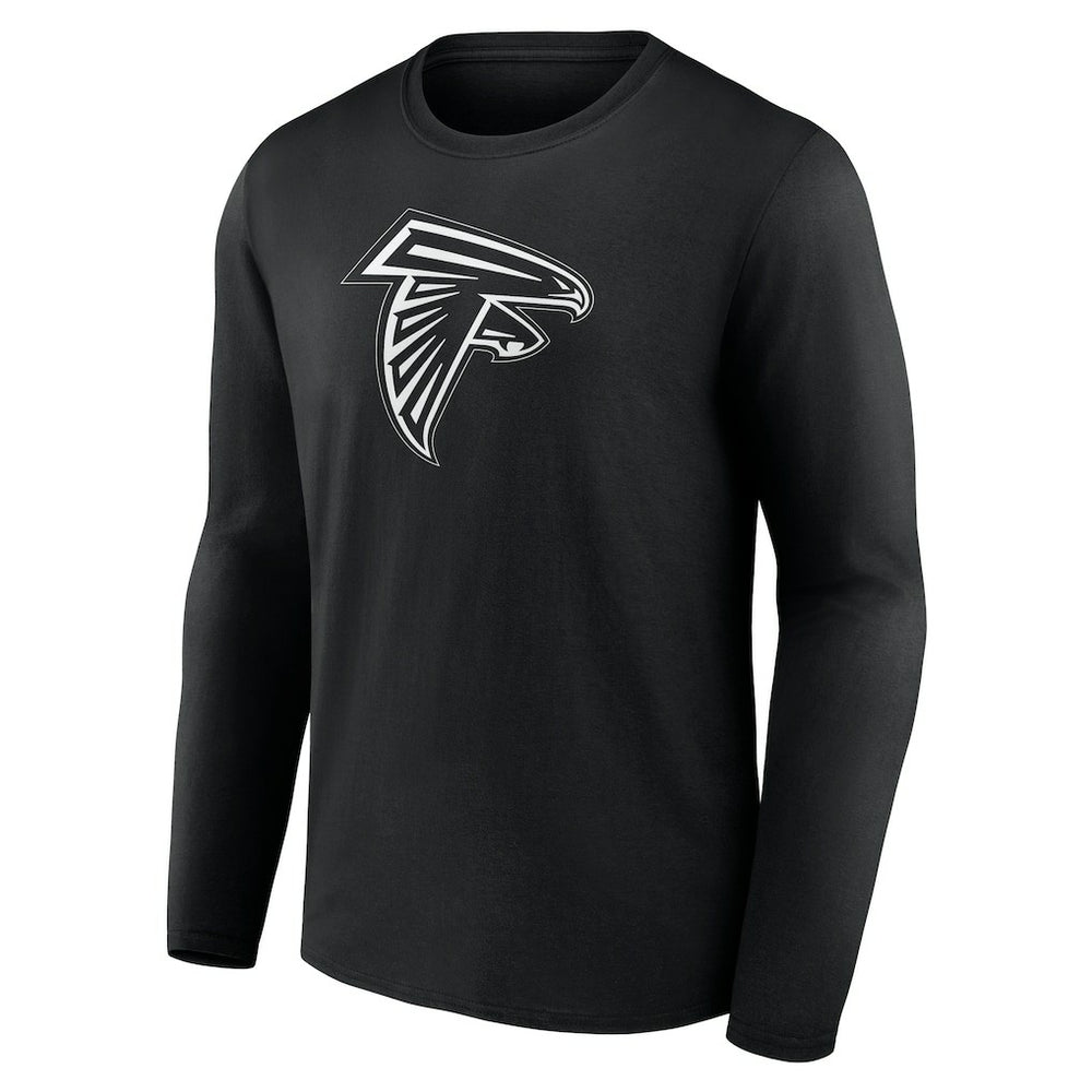 Atlanta Falcons Personalized Name & Number Monochrome Long Sleeve T-Shirt - Black T-shirts