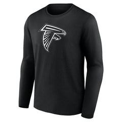 Atlanta Falcons Personalized Name & Number Monochrome Long Sleeve T-Shirt - Black T-shirts
