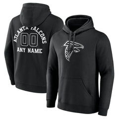 Atlanta Falcons Personalized Name & Number Pullover Hoodie - Black Hoodies