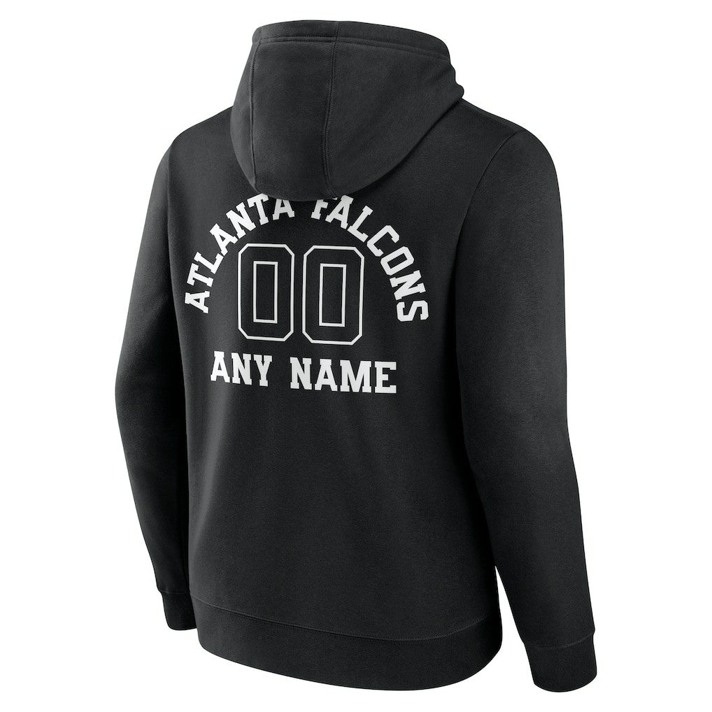 Atlanta Falcons Personalized Name & Number Pullover Hoodie - Black Hoodies