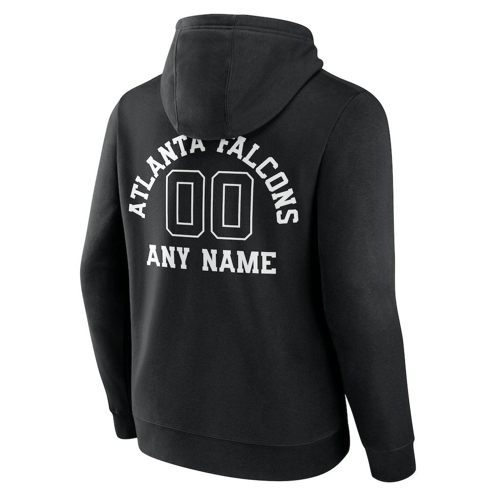 Atlanta Falcons Personalized Name & Number Pullover Hoodie - Black Hoodies