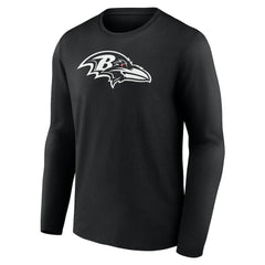 Baltimore Ravens Personalized Name & Number Monochrome Long Sleeve T-Shirt - Black T-shirts