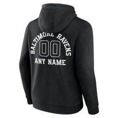 Baltimore Ravens Personalized Name & Number Pullover Hoodie - Black Hoodies
