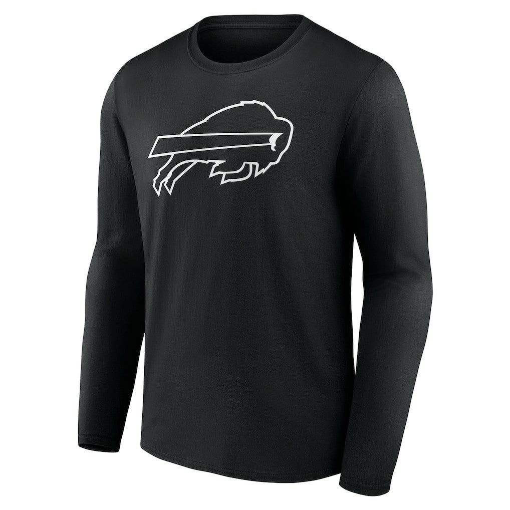 Buffalo Bills Personalized Name & Number Monochrome Long Sleeve T-Shirt - Black T-shirts
