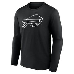 Buffalo Bills Personalized Name & Number Monochrome Long Sleeve T-Shirt - Black T-shirts