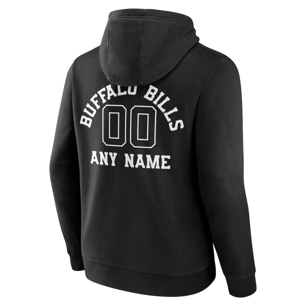 Buffalo Bills Personalized Name & Number Pullover Hoodie - Black Hoodies
