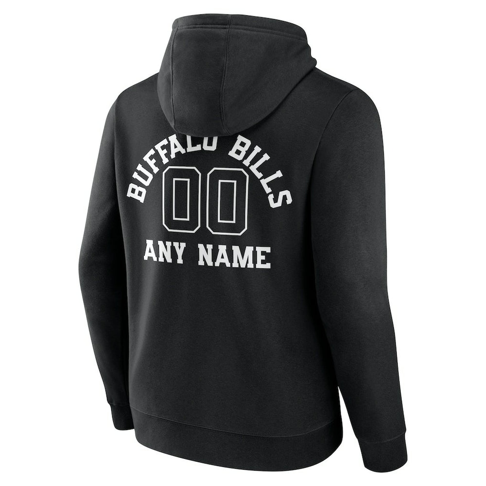 Buffalo Bills Personalized Name & Number Pullover Hoodie - Black Hoodies