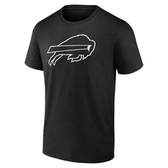 Buffalo Bills Personalized Name & Number Monochrome T-Shirt - Black T-shirts