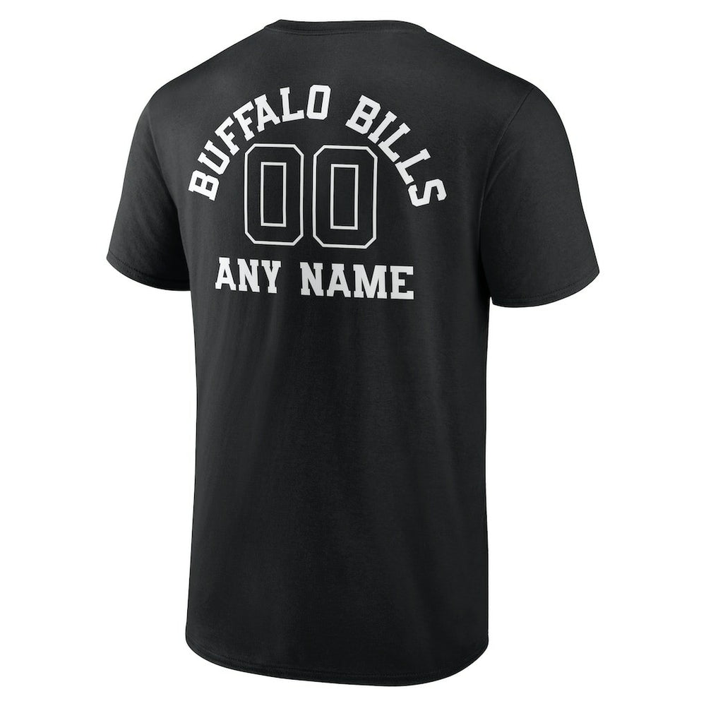 Buffalo Bills Personalized Name & Number Monochrome T-Shirt - Black T-shirts