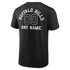 Buffalo Bills Personalized Name & Number Monochrome T-Shirt - Black T-shirts