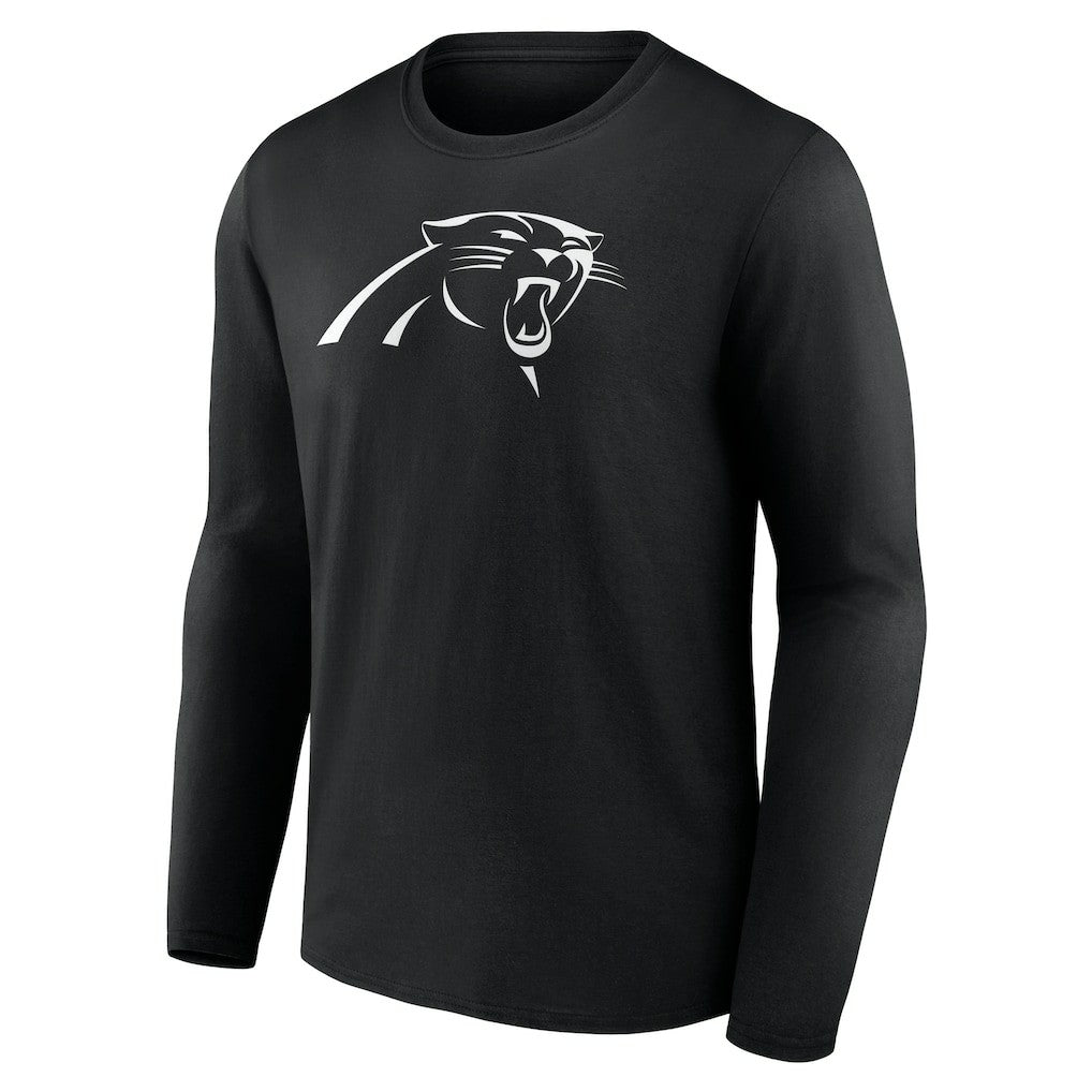 Carolina Panthers Personalized Name & Number Monochrome Long Sleeve T-Shirt - Black T-shirts