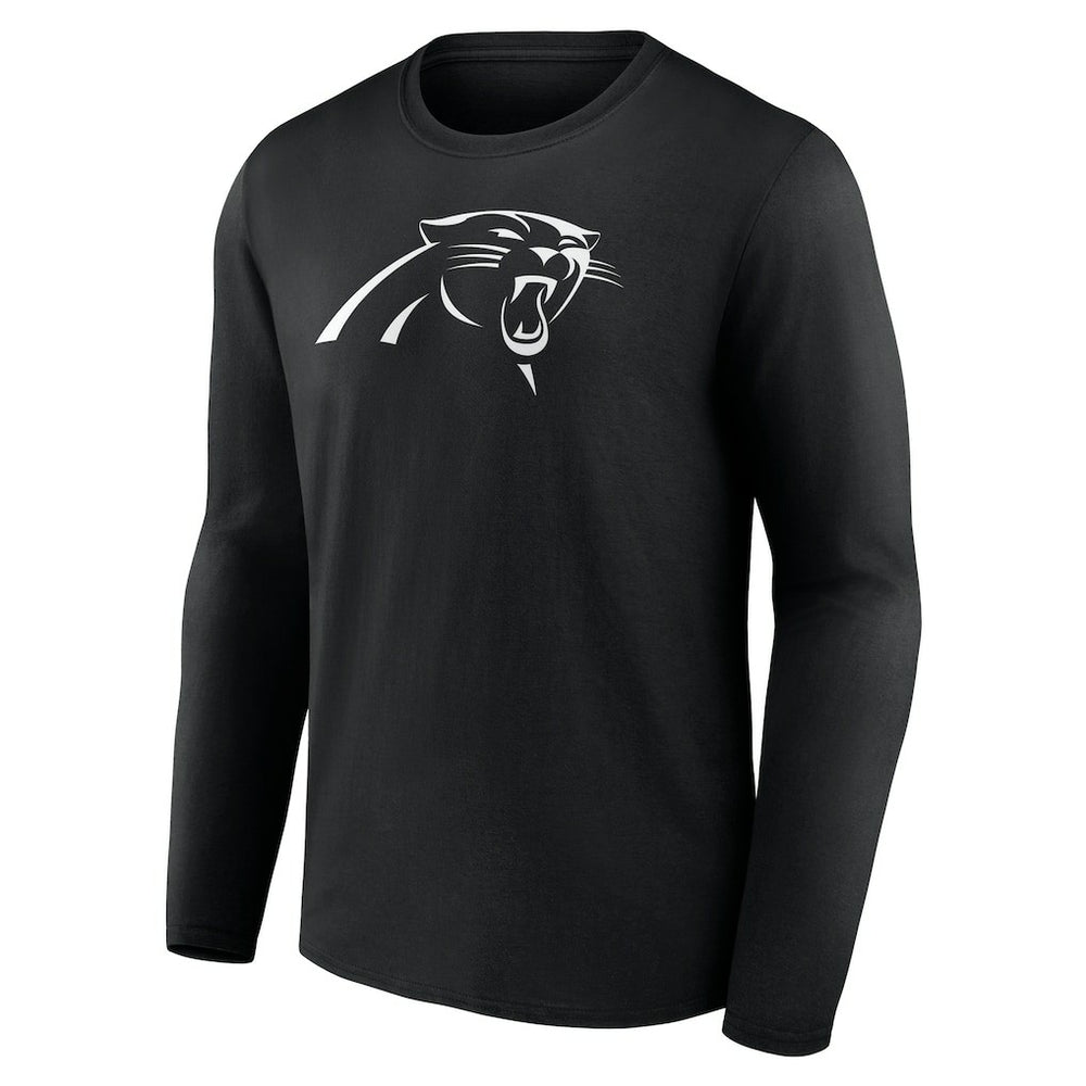 Carolina Panthers Personalized Name & Number Monochrome Long Sleeve T-Shirt - Black T-shirts