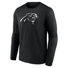 Carolina Panthers Personalized Name & Number Monochrome Long Sleeve T-Shirt - Black T-shirts