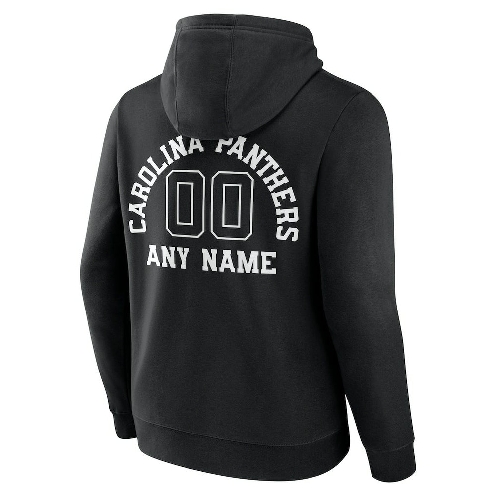 Carolina Panthers Personalized Name & Number Pullover Hoodie - Black Hoodies