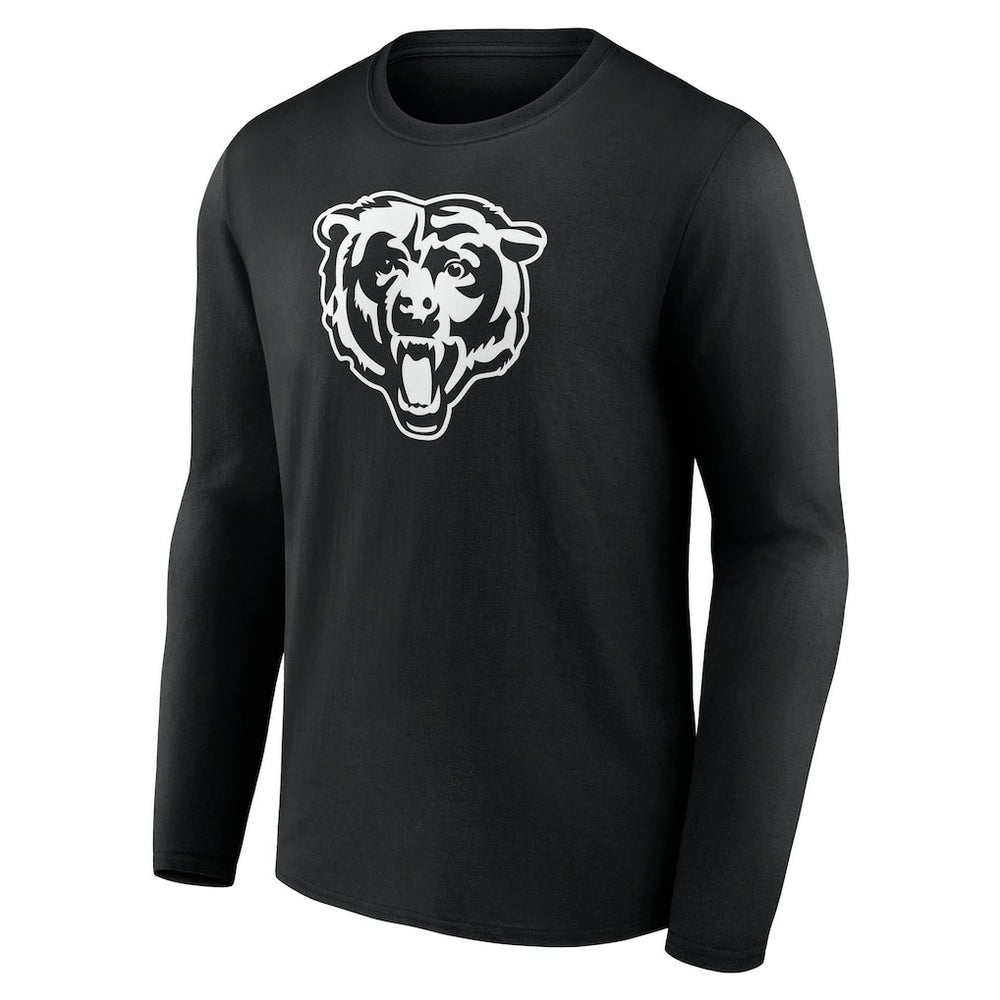 Chicago Bears Personalized Name & Number Monochrome Long Sleeve T-Shirt - Black T-shirts