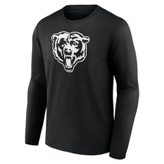 Chicago Bears Personalized Name & Number Monochrome Long Sleeve T-Shirt - Black T-shirts