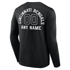 Cincinnati Bengals Personalized Name & Number Monochrome Long Sleeve T-Shirt - Black T-shirts