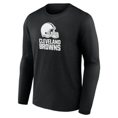 Cleveland Browns Personalized Name & Number Monochrome Long Sleeve T-Shirt - Black T-shirts