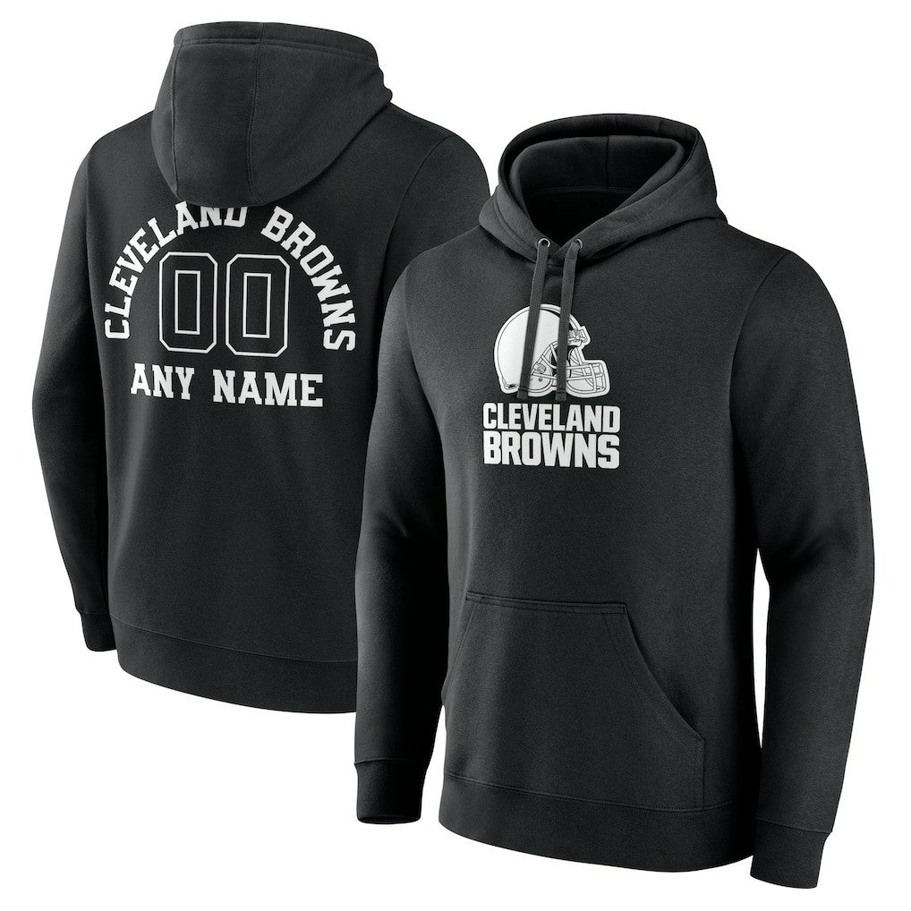 Cleveland Browns Personalized Name & Number Pullover Hoodie - Black Hoodies