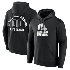 Cleveland Browns Personalized Name & Number Pullover Hoodie - Black Hoodies