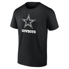 Dallas Cowboys Personalized Name & Number Monochrome T-Shirt - Black T-shirts