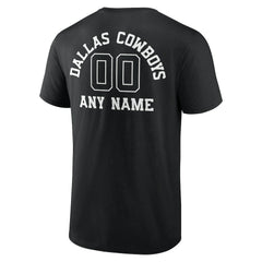 Dallas Cowboys Personalized Name & Number Monochrome T-Shirt - Black T-shirts