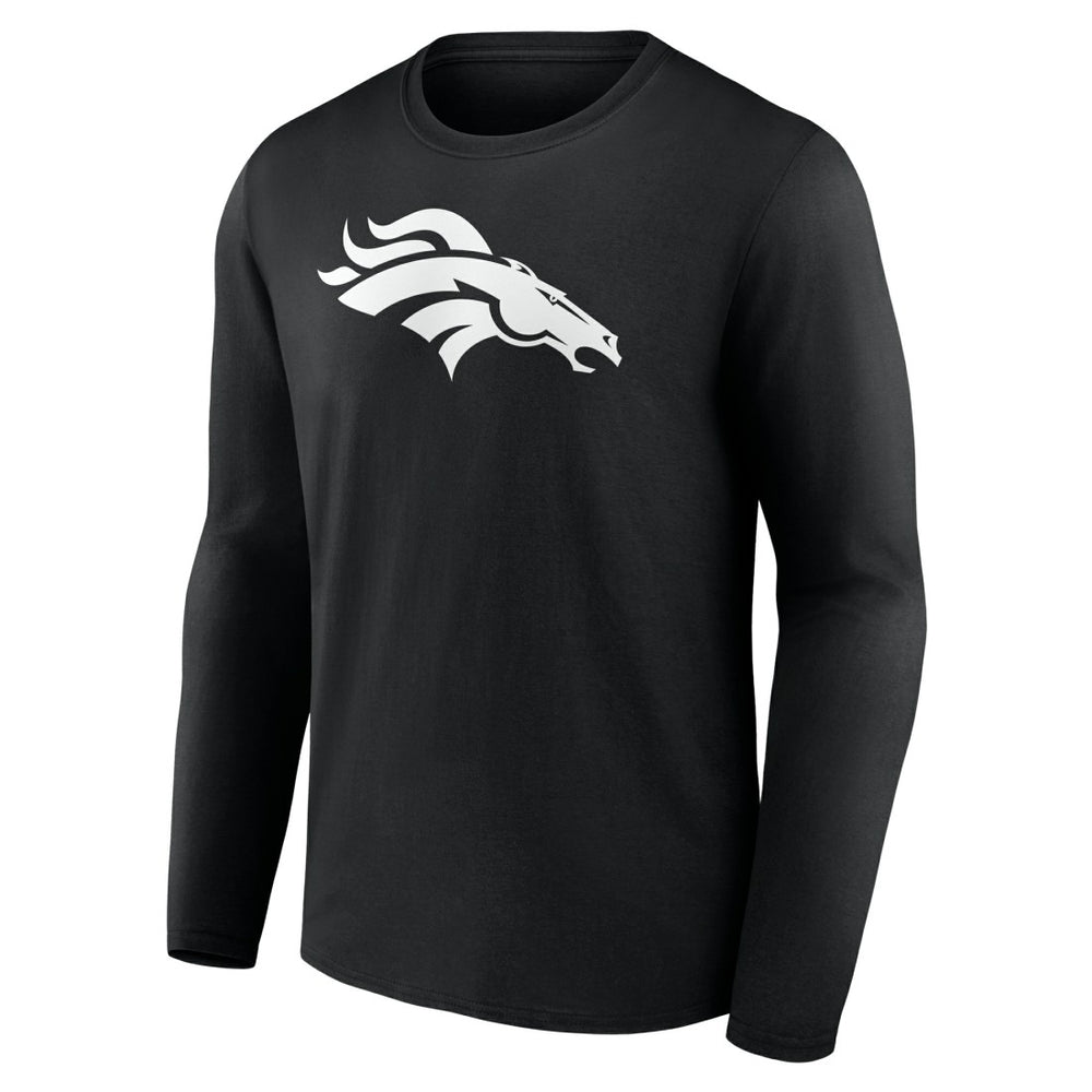 Denver Broncos Personalized Name & Number Monochrome Long Sleeve T-Shirt - Black T-shirts
