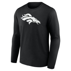 Denver Broncos Personalized Name & Number Monochrome Long Sleeve T-Shirt - Black T-shirts