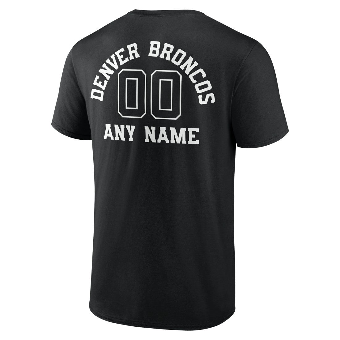 Denver Broncos Personalized Name & Number Monochrome T-Shirt - Black T-shirts