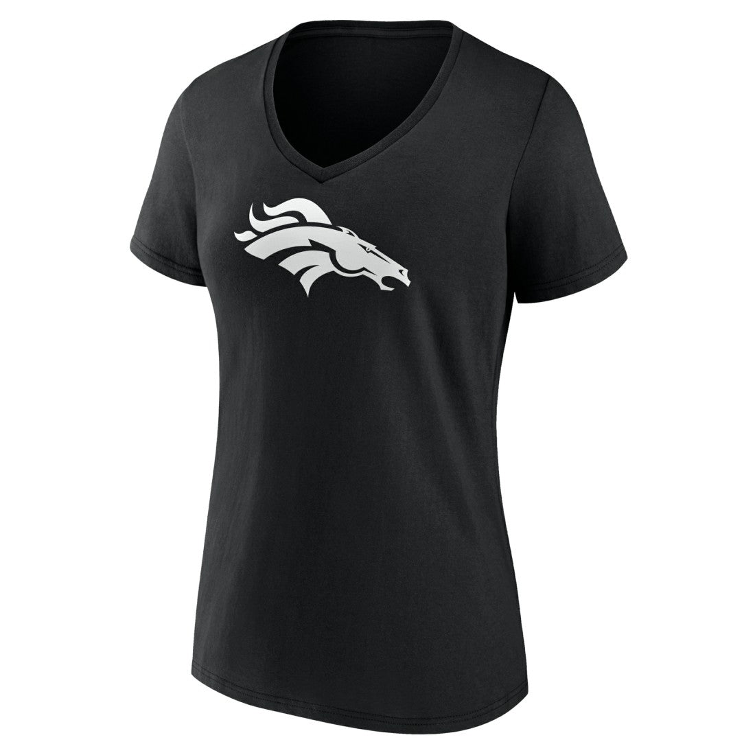 Denver Broncos Women's Personalized Name & Number Monochrome V-Neck T-Shirt - Black T-shirts
