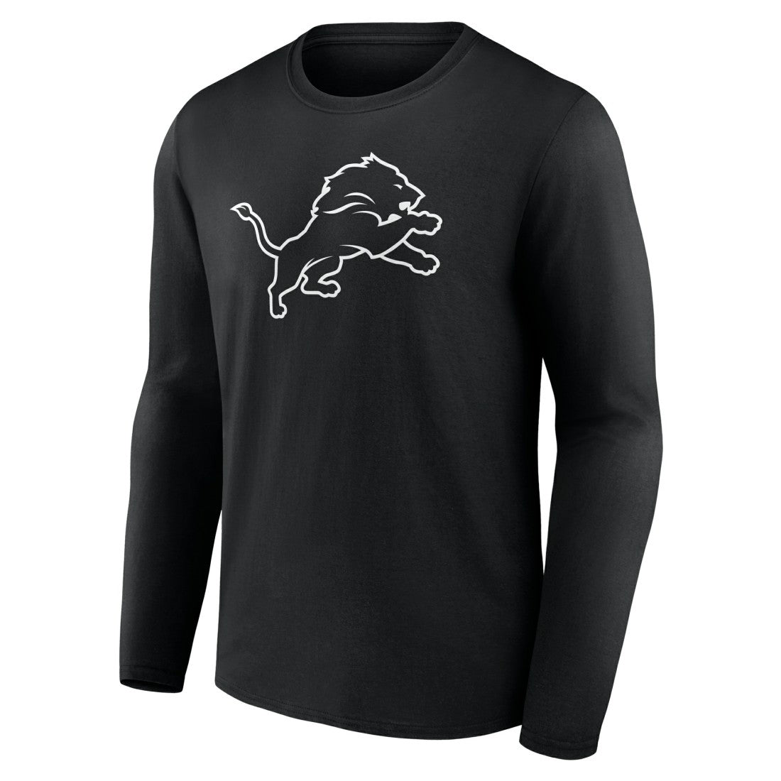 Detroit Lions Personalized Name & Number Monochrome Long Sleeve T-Shirt - Black T-shirts