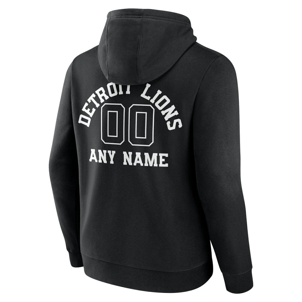 Detroit Lions Personalized Name & Number Pullover Hoodie - Black Hoodies