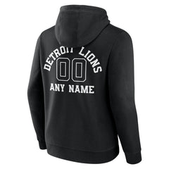 Detroit Lions Personalized Name & Number Pullover Hoodie - Black Hoodies