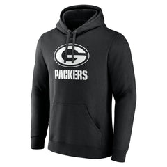 Green Bay Packers Personalized Name & Number Pullover Hoodie - Black Hoodies