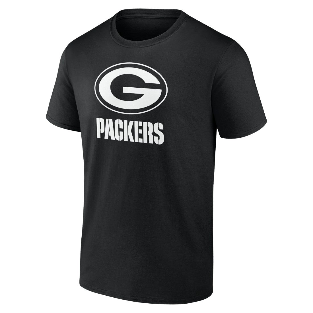 Green Bay Packers Personalized Name & Number Monochrome T-Shirt - Black T-shirts