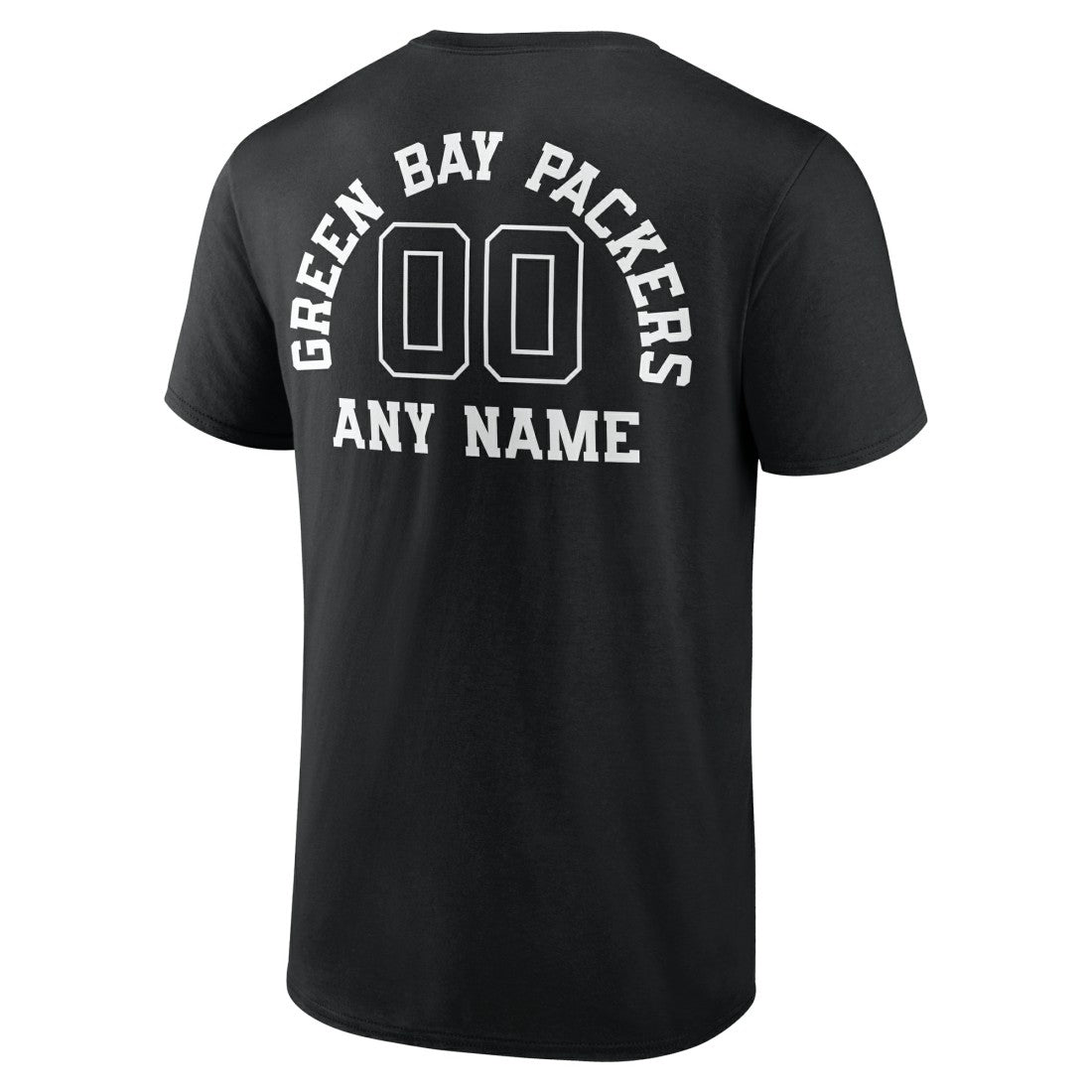 Green Bay Packers Personalized Name & Number Monochrome T-Shirt - Black T-shirts