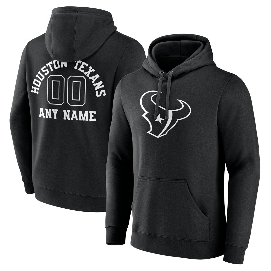 Houston Texans Personalized Name & Number Pullover Hoodie - Black Hoodies