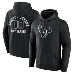Houston Texans Personalized Name & Number Pullover Hoodie - Black Hoodies