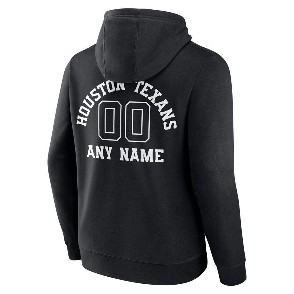 Houston Texans Personalized Name & Number Pullover Hoodie - Black Hoodies