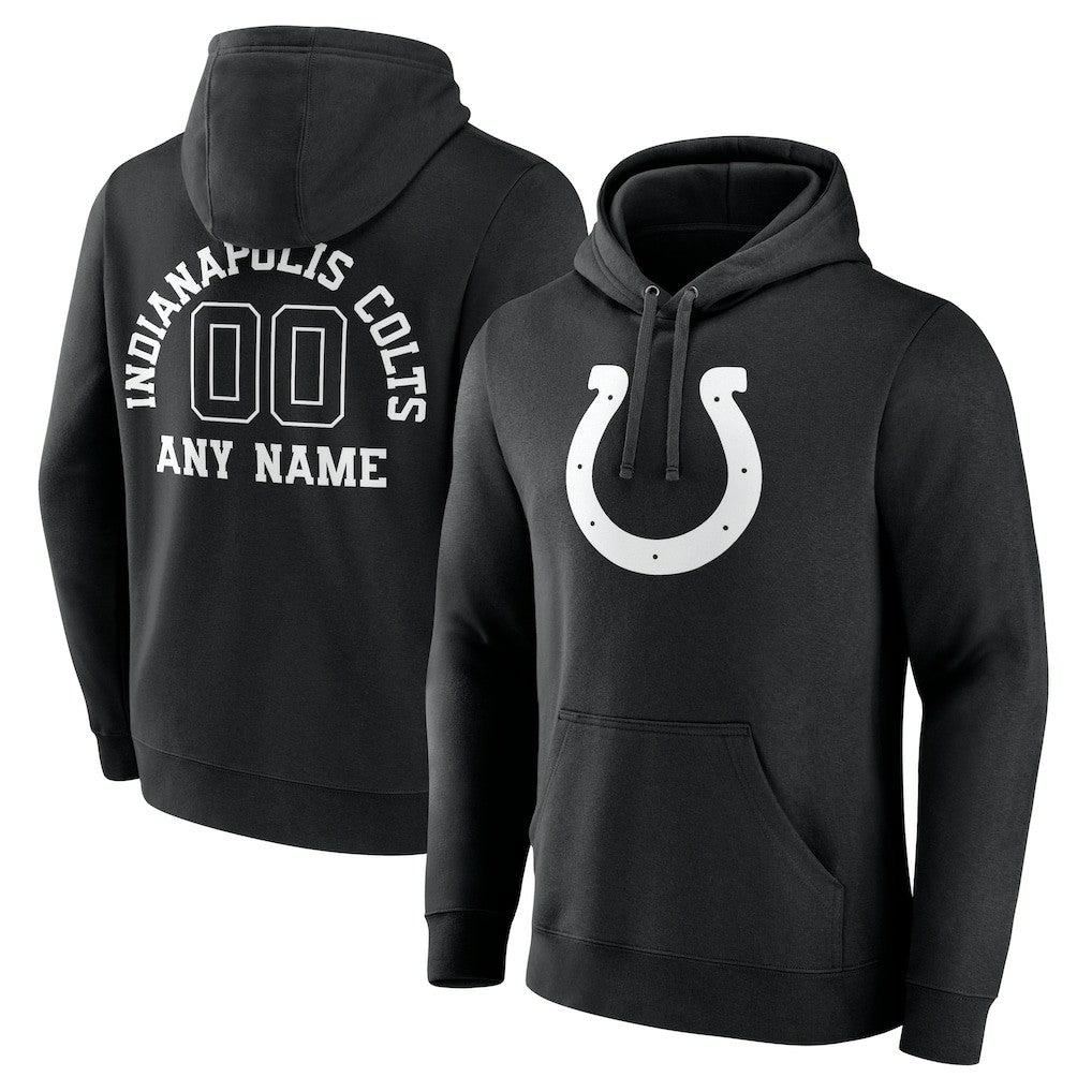Indianapolis Colts Personalized Name & Number Pullover Hoodie - Black Hoodies