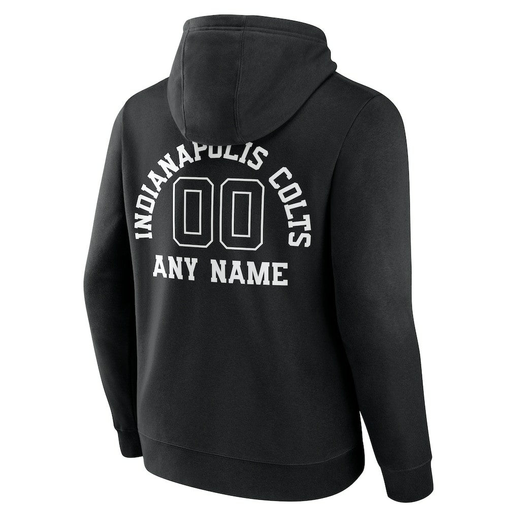 Indianapolis Colts Personalized Name & Number Pullover Hoodie - Black Hoodies