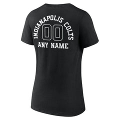 Indianapolis Colts Women's Personalized Name & Number Monochrome V-Neck T-Shirt - Black T-shirts