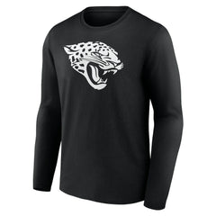 Jacksonville Jaguars Personalized Name & Number Monochrome Long Sleeve T-Shirt - Black T-shirts