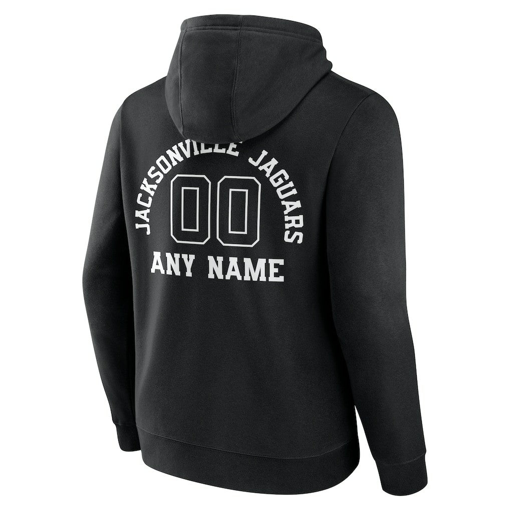 Jacksonville Jaguars Personalized Name & Number Pullover Hoodie - Black Hoodies