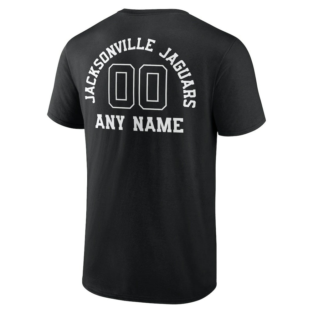 Jacksonville Jaguars Personalized Name & Number Monochrome T-Shirt - Black T-shirts