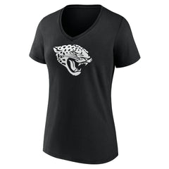 Jacksonville Jaguars Women's Personalized Name & Number Monochrome V-Neck T-Shirt - Black T-shirts