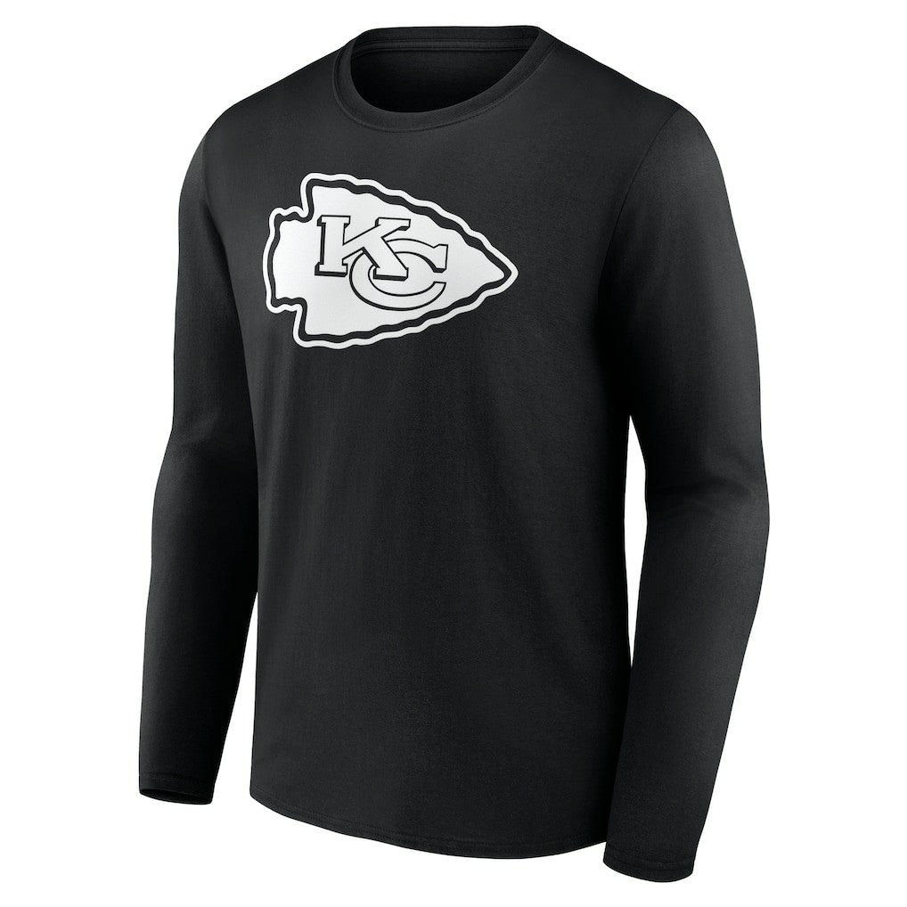 Kansas City Chiefs Personalized Name & Number Monochrome Long Sleeve T-Shirt - Black T-shirts