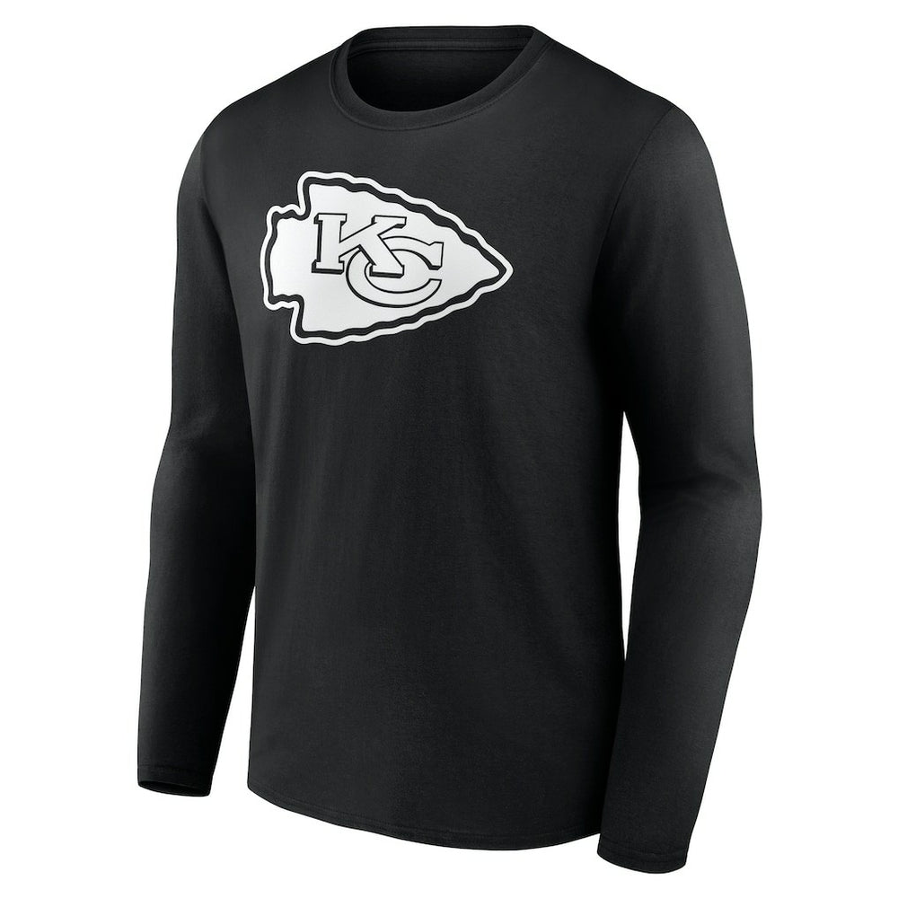 Kansas City Chiefs Personalized Name & Number Monochrome Long Sleeve T-Shirt - Black T-shirts