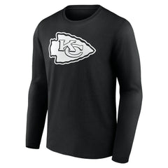 Kansas City Chiefs Personalized Name & Number Monochrome Long Sleeve T-Shirt - Black T-shirts