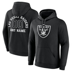 Las Vegas Raiders Personalized Name & Number Pullover Hoodie - Black Hoodies